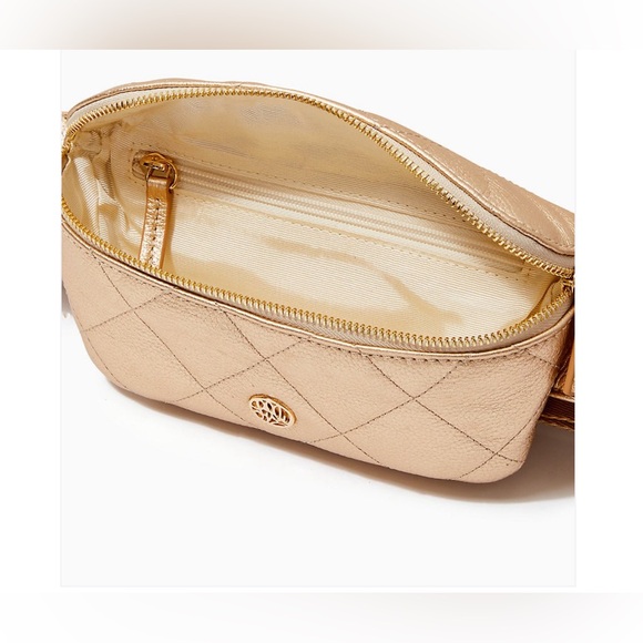 NEW! Lilly Pulitzer Quilted Leather Kenton Belt Bag Gold NWT - Picture 3 of 7